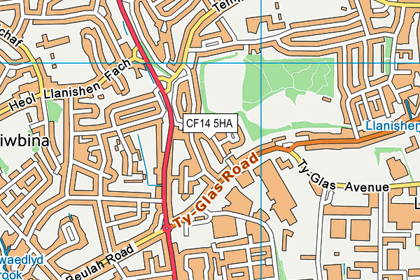 CF14 5HA map - OS VectorMap District (Ordnance Survey)