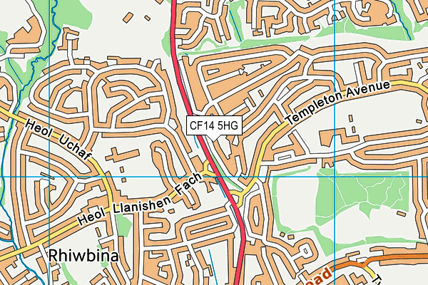 CF14 5HG map - OS VectorMap District (Ordnance Survey)