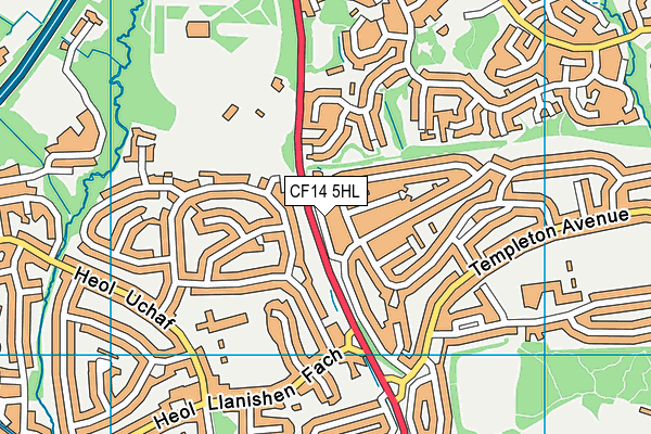 CF14 5HL map - OS VectorMap District (Ordnance Survey)