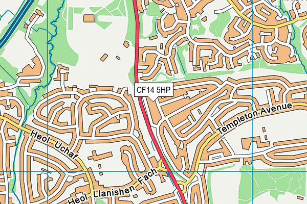 CF14 5HP map - OS VectorMap District (Ordnance Survey)