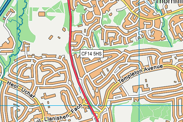 CF14 5HS map - OS VectorMap District (Ordnance Survey)