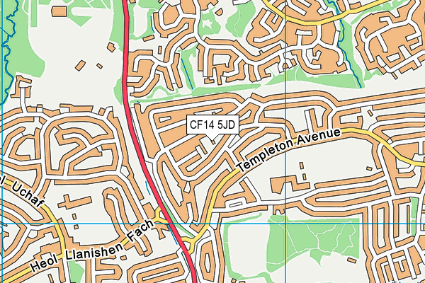 CF14 5JD map - OS VectorMap District (Ordnance Survey)