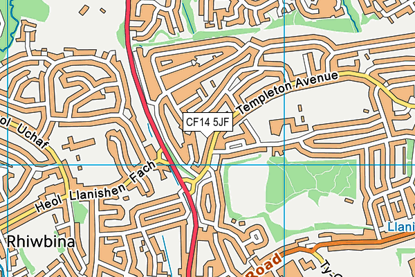 CF14 5JF map - OS VectorMap District (Ordnance Survey)