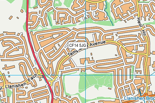 CF14 5JG map - OS VectorMap District (Ordnance Survey)