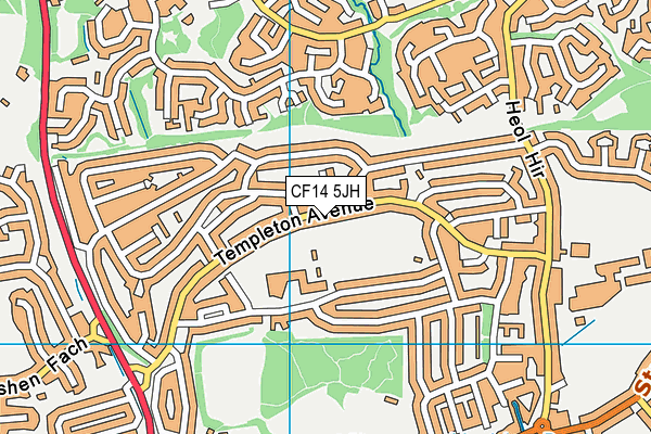 CF14 5JH map - OS VectorMap District (Ordnance Survey)