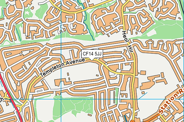 CF14 5JJ map - OS VectorMap District (Ordnance Survey)