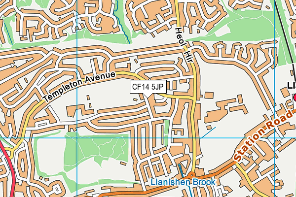 CF14 5JP map - OS VectorMap District (Ordnance Survey)