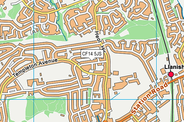 CF14 5JS map - OS VectorMap District (Ordnance Survey)