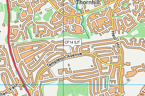 CF14 5JT map - OS VectorMap District (Ordnance Survey)