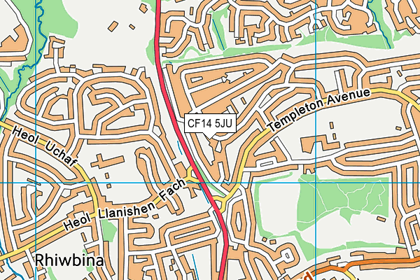 CF14 5JU map - OS VectorMap District (Ordnance Survey)