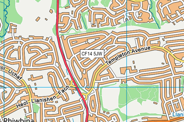 CF14 5JW map - OS VectorMap District (Ordnance Survey)