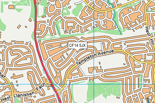 CF14 5JX map - OS VectorMap District (Ordnance Survey)