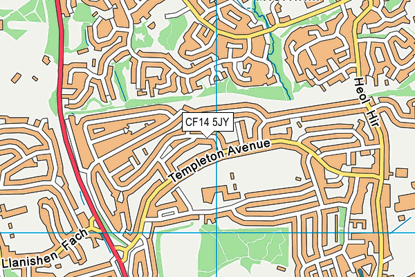 CF14 5JY map - OS VectorMap District (Ordnance Survey)