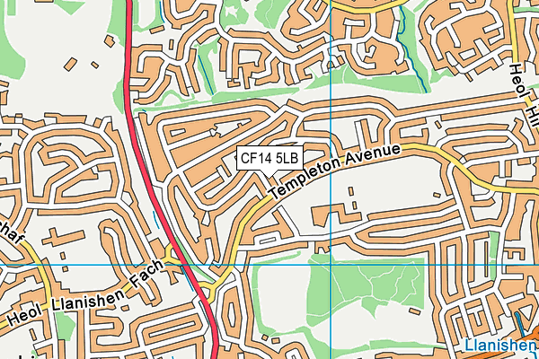 CF14 5LB map - OS VectorMap District (Ordnance Survey)