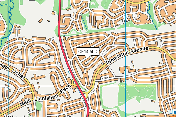 CF14 5LD map - OS VectorMap District (Ordnance Survey)