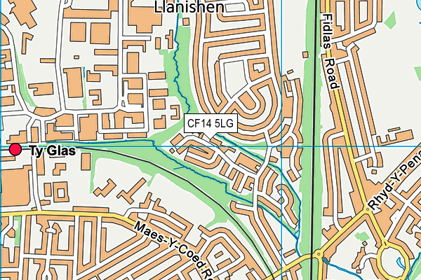 CF14 5LG map - OS VectorMap District (Ordnance Survey)