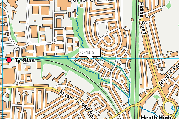 CF14 5LJ map - OS VectorMap District (Ordnance Survey)