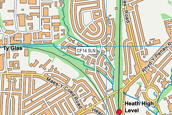 CF14 5LN map - OS VectorMap District (Ordnance Survey)