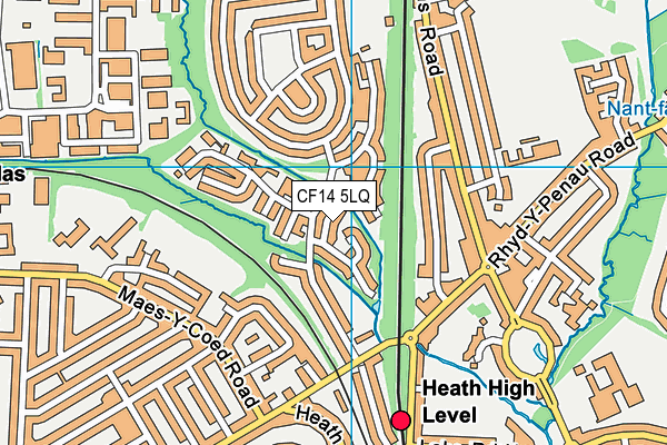 CF14 5LQ map - OS VectorMap District (Ordnance Survey)