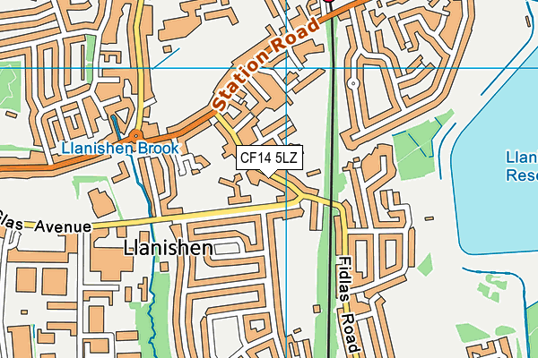 CF14 5LZ map - OS VectorMap District (Ordnance Survey)