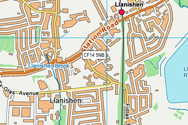 CF14 5NB map - OS VectorMap District (Ordnance Survey)