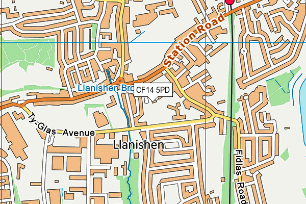 CF14 5PD map - OS VectorMap District (Ordnance Survey)