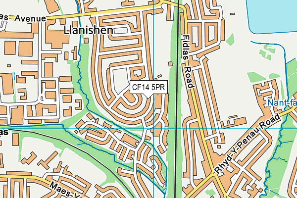 CF14 5PR map - OS VectorMap District (Ordnance Survey)