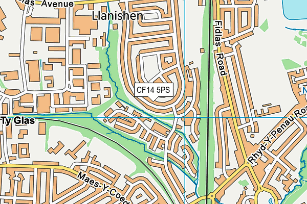 CF14 5PS map - OS VectorMap District (Ordnance Survey)