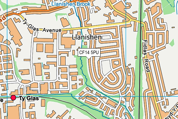 CF14 5PU map - OS VectorMap District (Ordnance Survey)