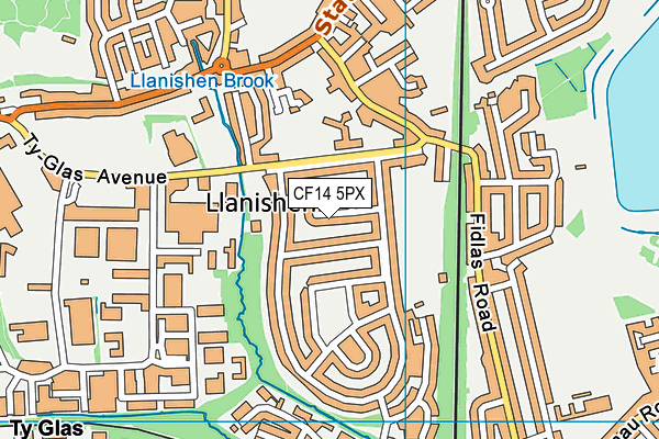 CF14 5PX map - OS VectorMap District (Ordnance Survey)