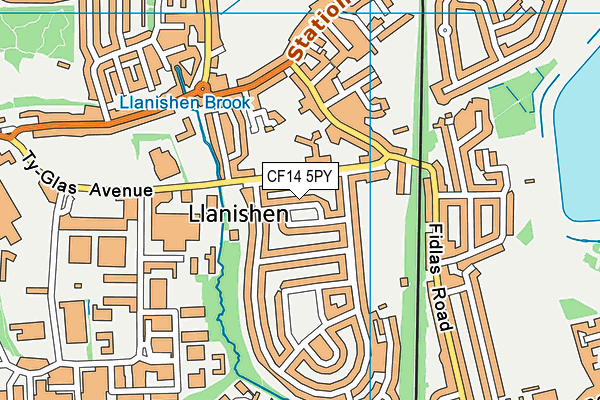 CF14 5PY map - OS VectorMap District (Ordnance Survey)