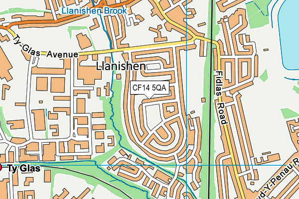 CF14 5QA map - OS VectorMap District (Ordnance Survey)