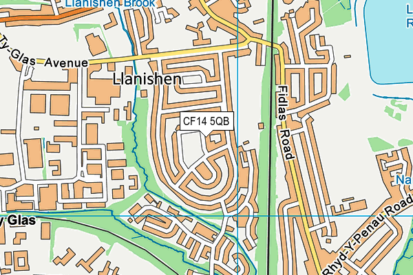 CF14 5QB map - OS VectorMap District (Ordnance Survey)