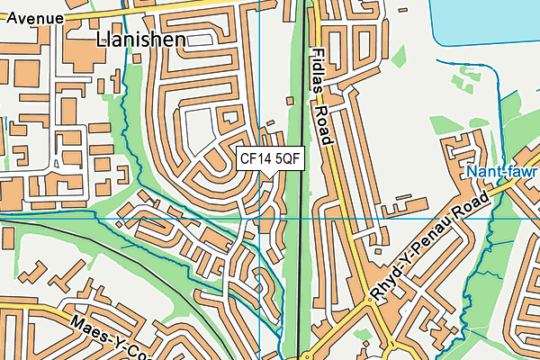 CF14 5QF map - OS VectorMap District (Ordnance Survey)