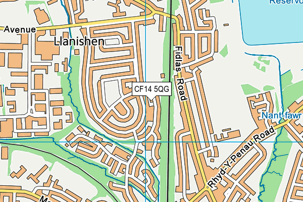 CF14 5QG map - OS VectorMap District (Ordnance Survey)