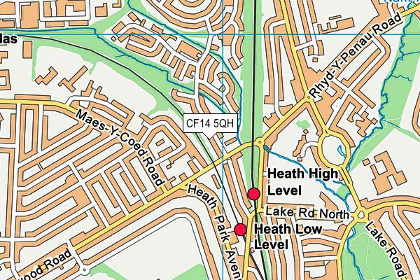 CF14 5QH map - OS VectorMap District (Ordnance Survey)