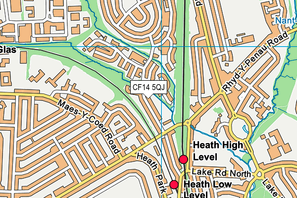 CF14 5QJ map - OS VectorMap District (Ordnance Survey)