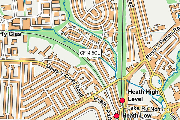 CF14 5QL map - OS VectorMap District (Ordnance Survey)