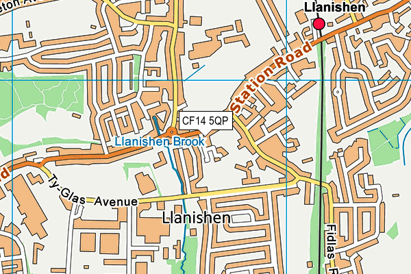 CF14 5QP map - OS VectorMap District (Ordnance Survey)