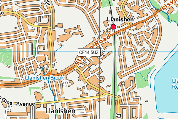 CF14 5UZ map - OS VectorMap District (Ordnance Survey)