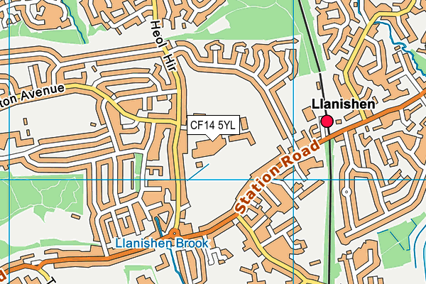 CF14 5YL map - OS VectorMap District (Ordnance Survey)