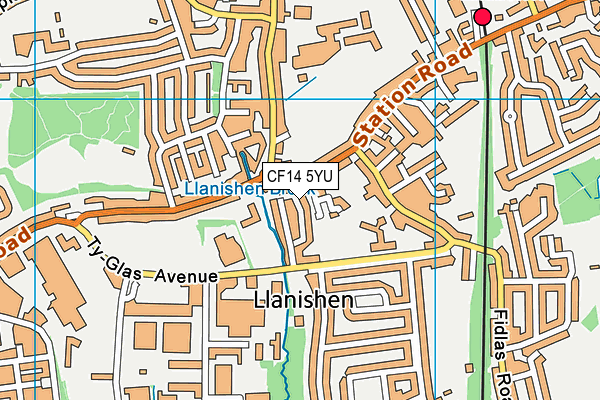 CF14 5YU map - OS VectorMap District (Ordnance Survey)