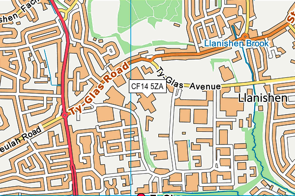 CF14 5ZA map - OS VectorMap District (Ordnance Survey)