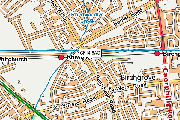 CF14 6AG map - OS VectorMap District (Ordnance Survey)