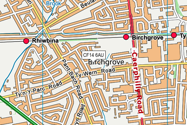 CF14 6AU map - OS VectorMap District (Ordnance Survey)