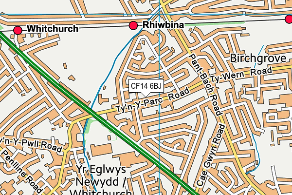 CF14 6BJ map - OS VectorMap District (Ordnance Survey)