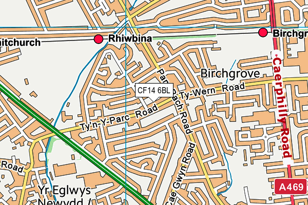 CF14 6BL map - OS VectorMap District (Ordnance Survey)