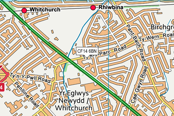 CF14 6BN map - OS VectorMap District (Ordnance Survey)