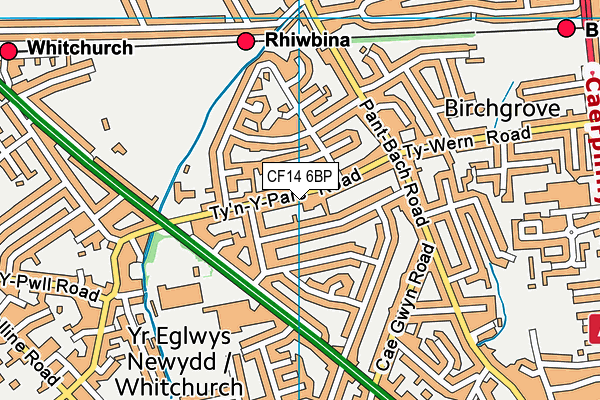 CF14 6BP map - OS VectorMap District (Ordnance Survey)