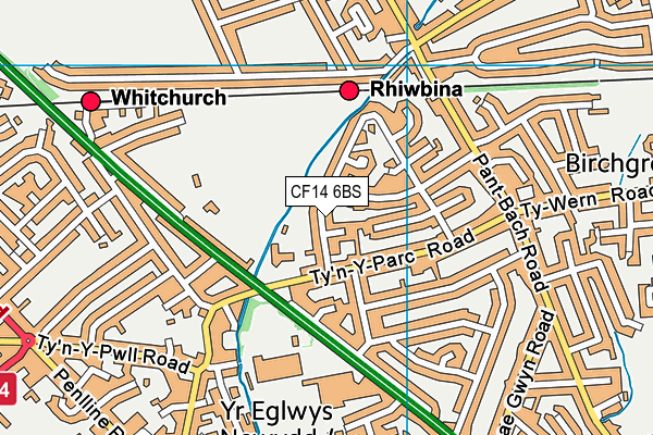 CF14 6BS map - OS VectorMap District (Ordnance Survey)